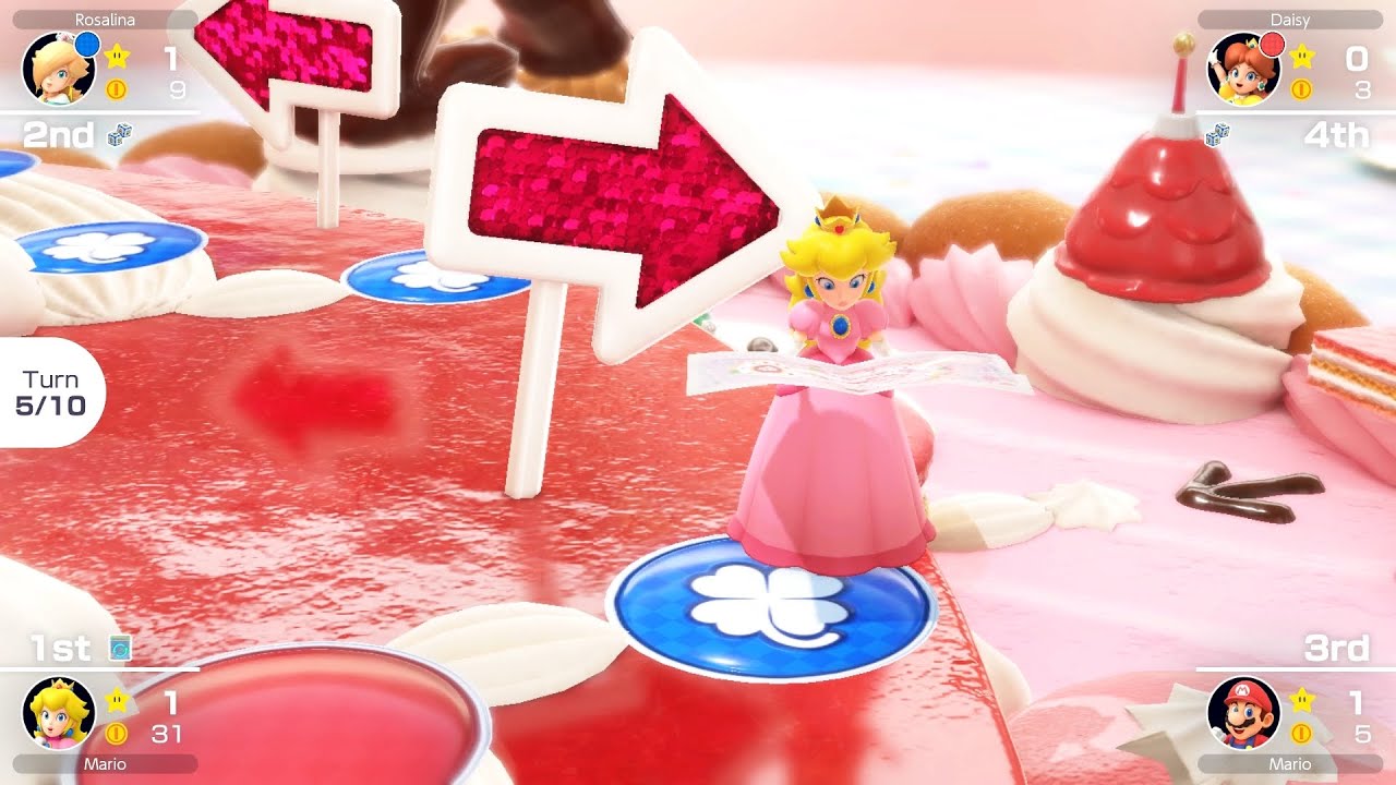 Mario Party Superstars #481 Peach's Birthday Cake Peach vs Mario vs Daisy vs Rosalina