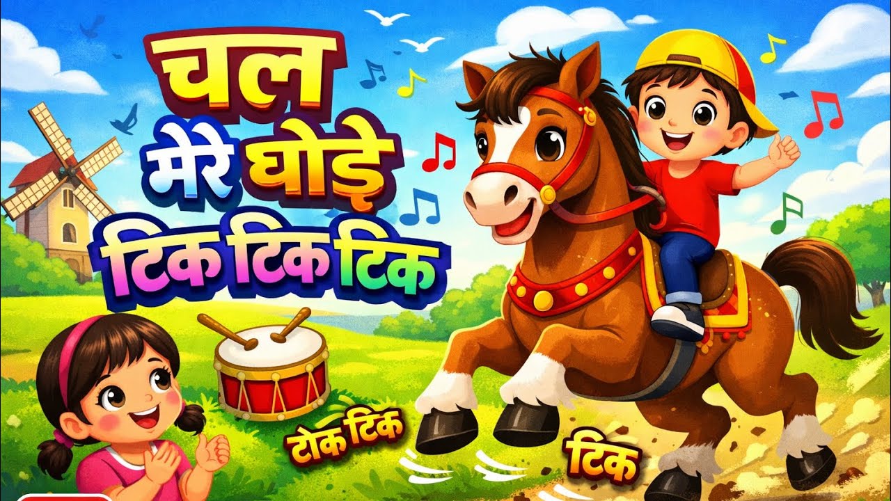 Chal Mere Ghode Tik Tik Tik | Funny Kids Rhyme | Hindi Cartoon Song | Nursery Rhyme for Children