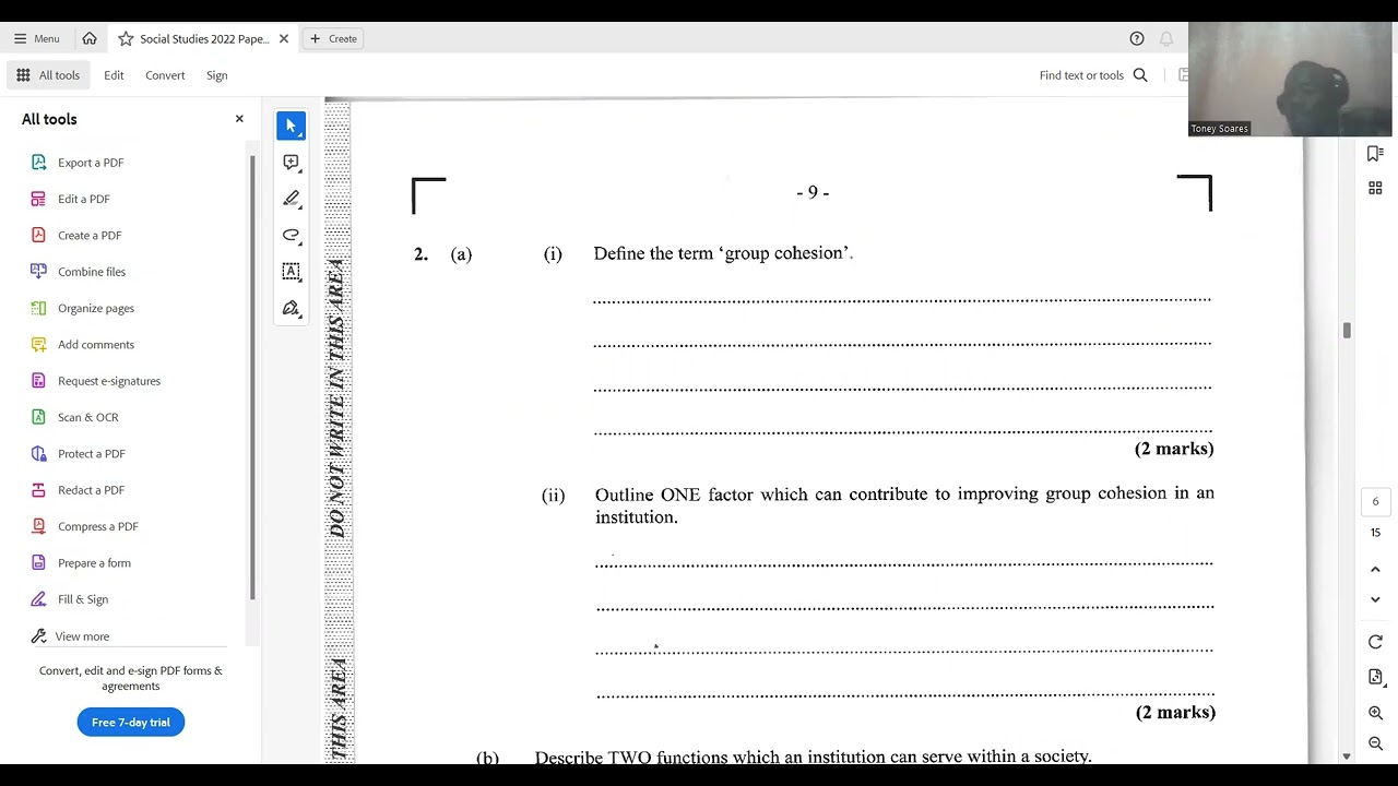 May/June 2022 Paper 2 Social Studies Part 1