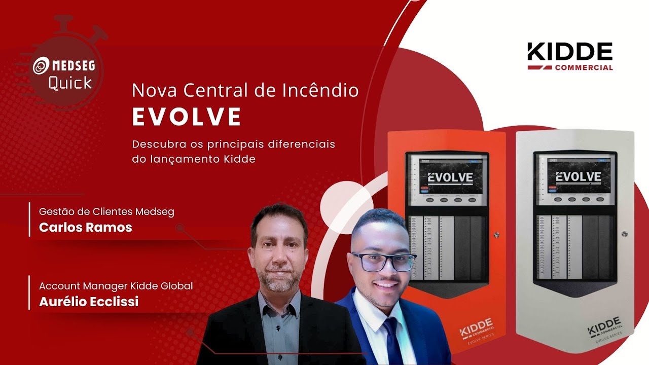 Medseg Quick - Central de Detecção e Alarme de Incêndio Evolve Kidde - Painel UL FM