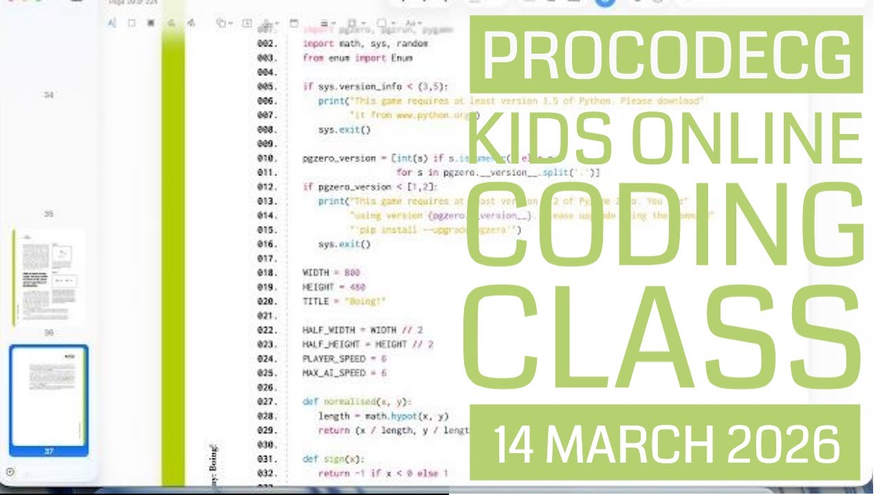 ProCodeCG Kids Regular Coding Class - Online - 14 Mar 2026