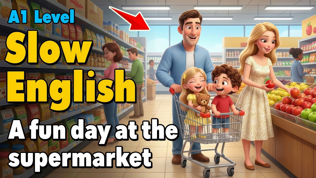 Days of My Family - A Day Shopping At The Supermarket | Slow English For Beginners | A1–A2 level