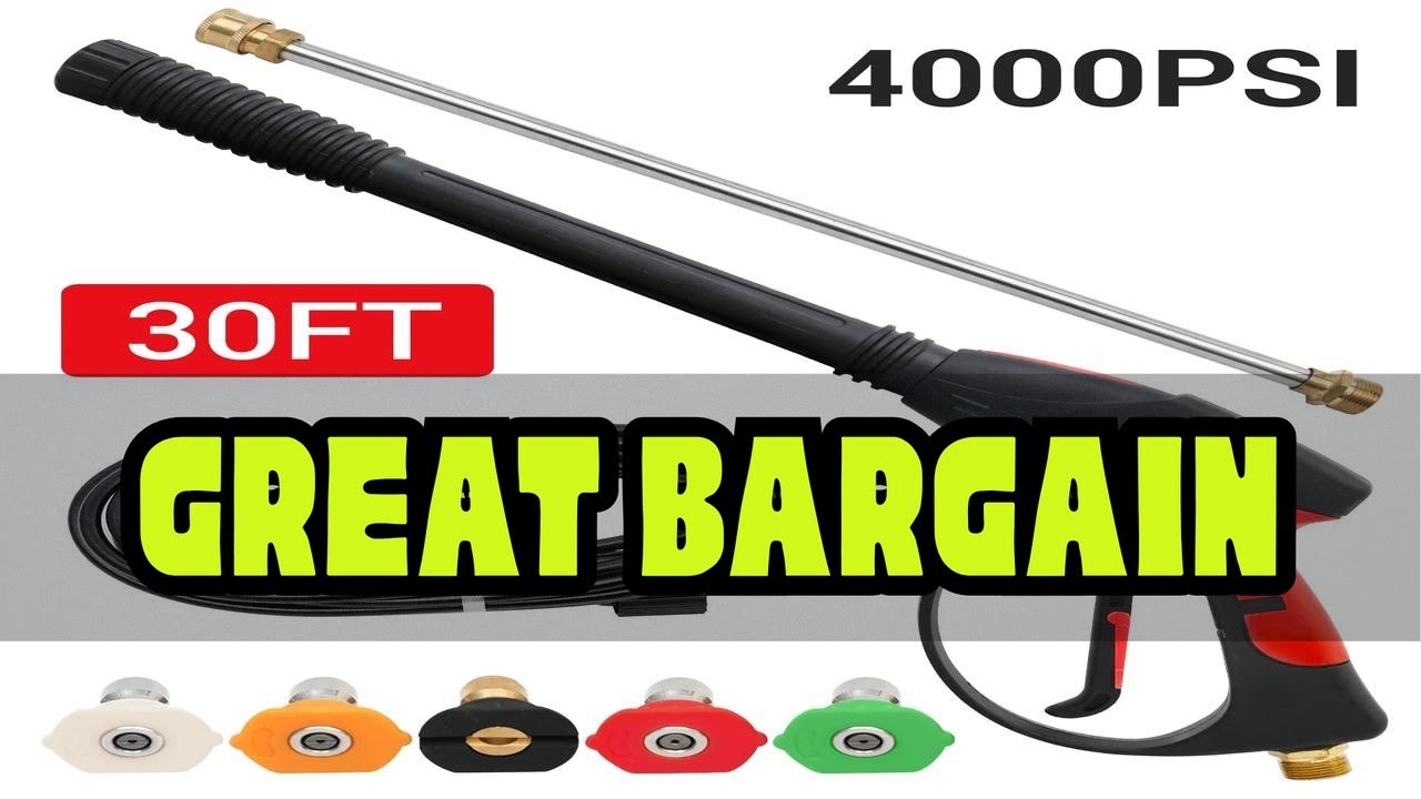 High Pressure Washer Gun Power Washer 4000PSI Spray Wand Lance with 5 color Quick Connect Nozzles C