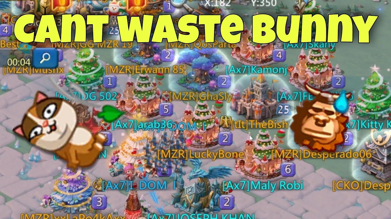 Lords Mobile - Trying to get capped to waste bunny. Big war gear targets