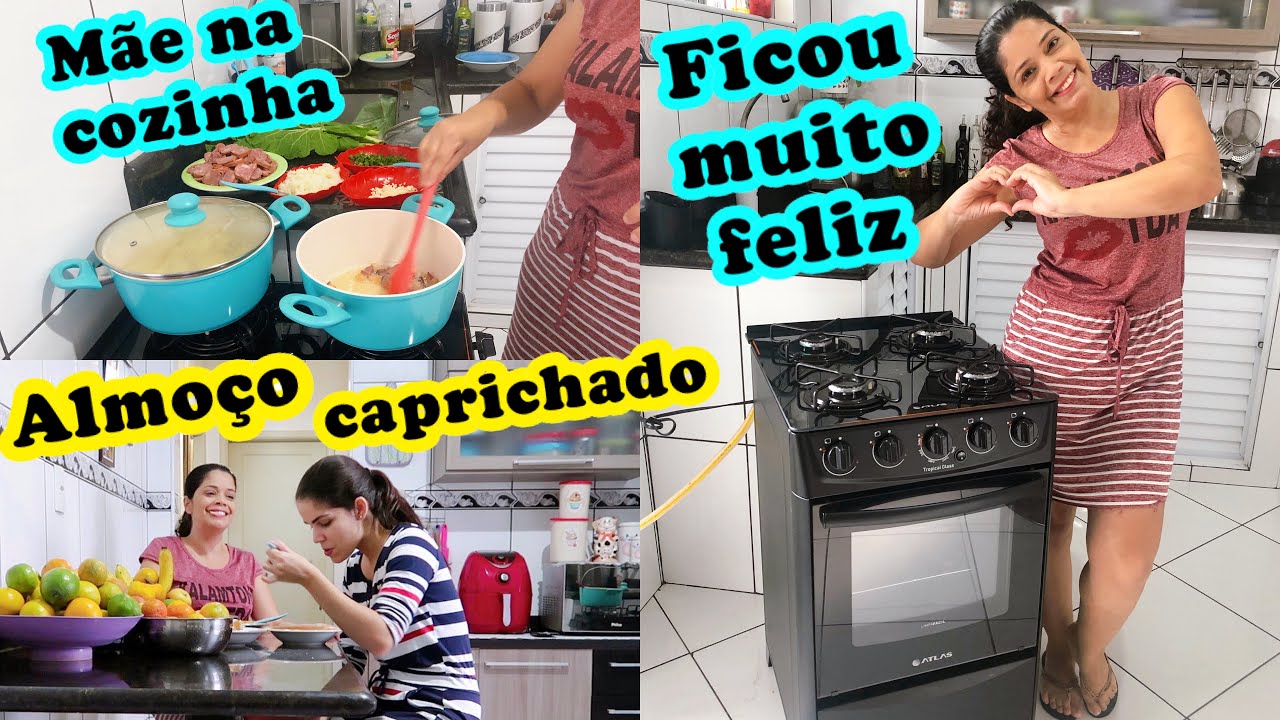 MÃE AMOU O PRESENTE E FEZ ALMOÇO COMPLETO SABOROSO #FOGÃO ATLAS