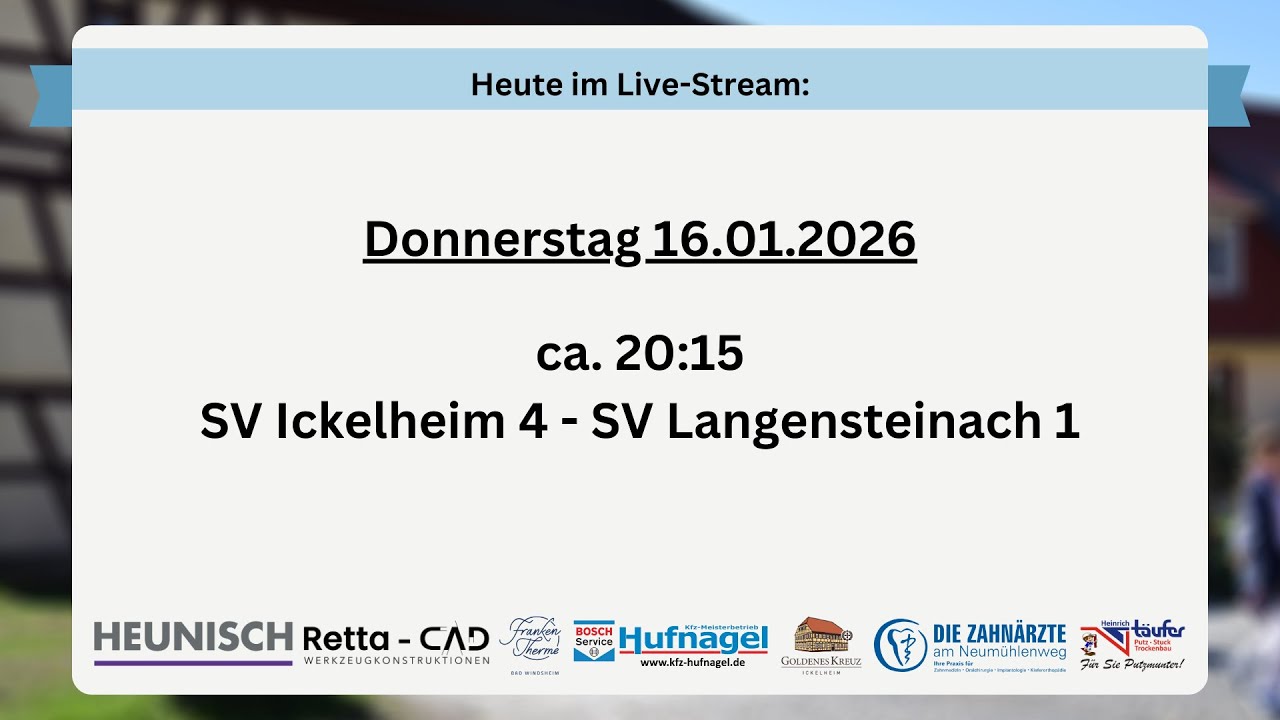 SV Ickelheim 4 - SV Langensteinach 1 - 15.01.2026
