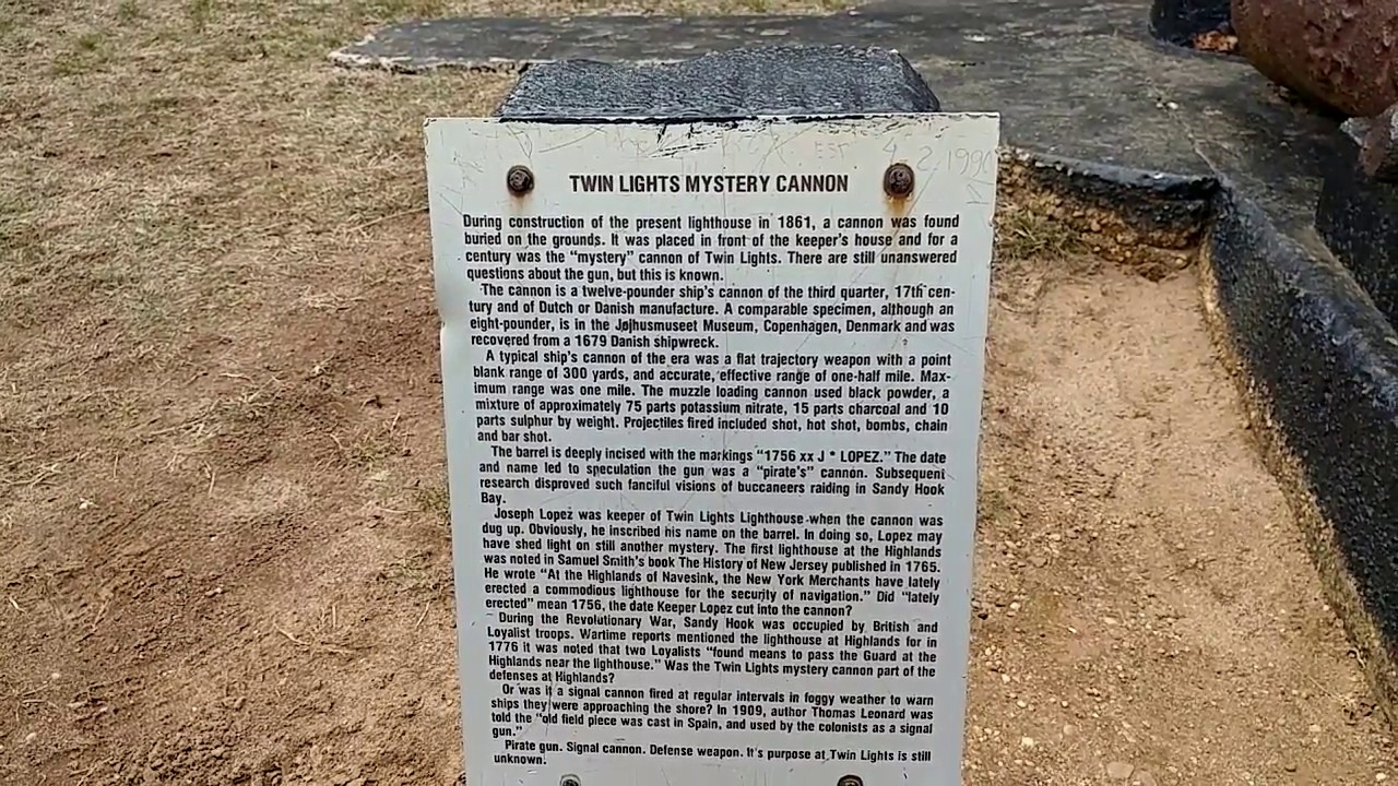 NAVESINK HIGHLANDS NJ TWIN LIGHTS STATION MYSTERY CANNON
