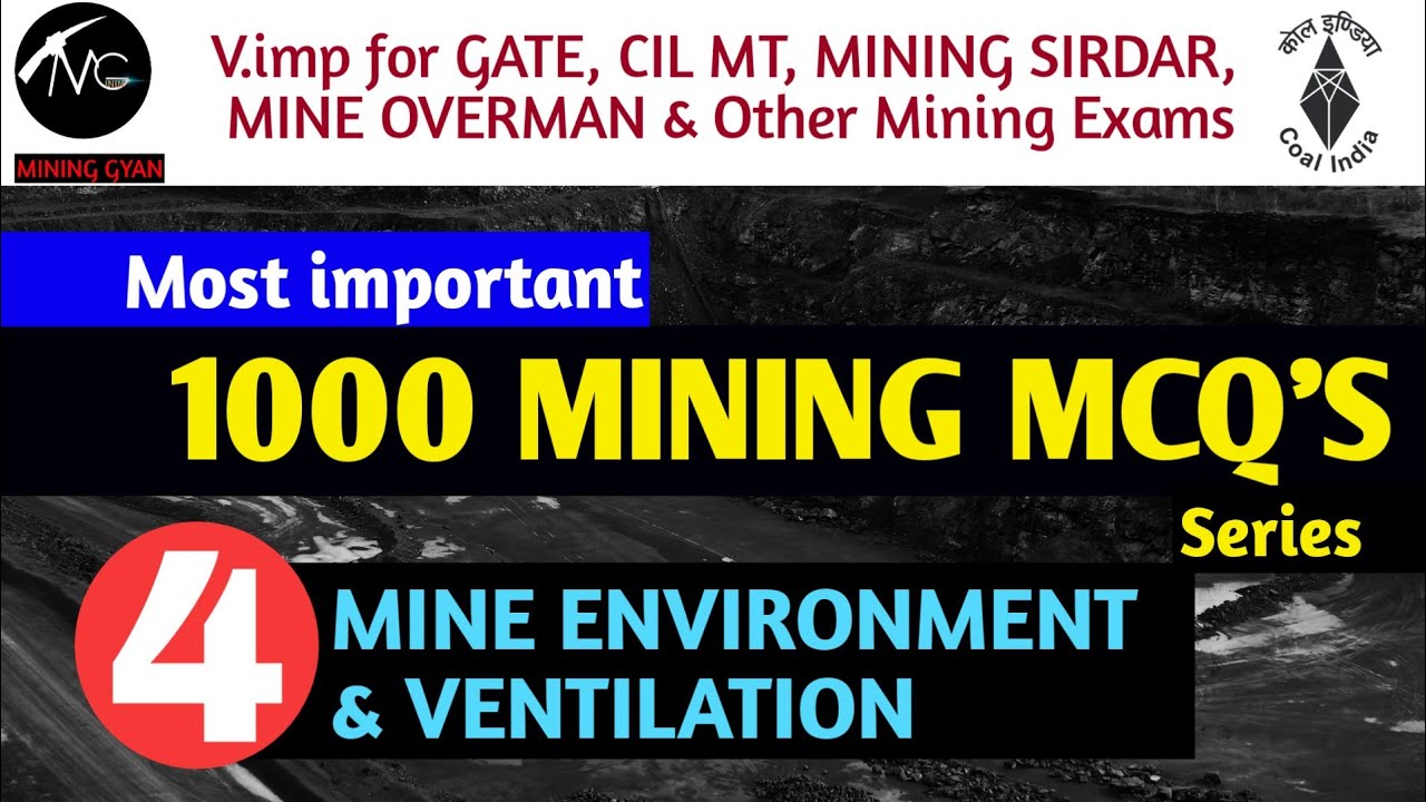 Mine Environment and Ventilation Part-4| Most Important Mining MCQ's  Series| MINING GYAN