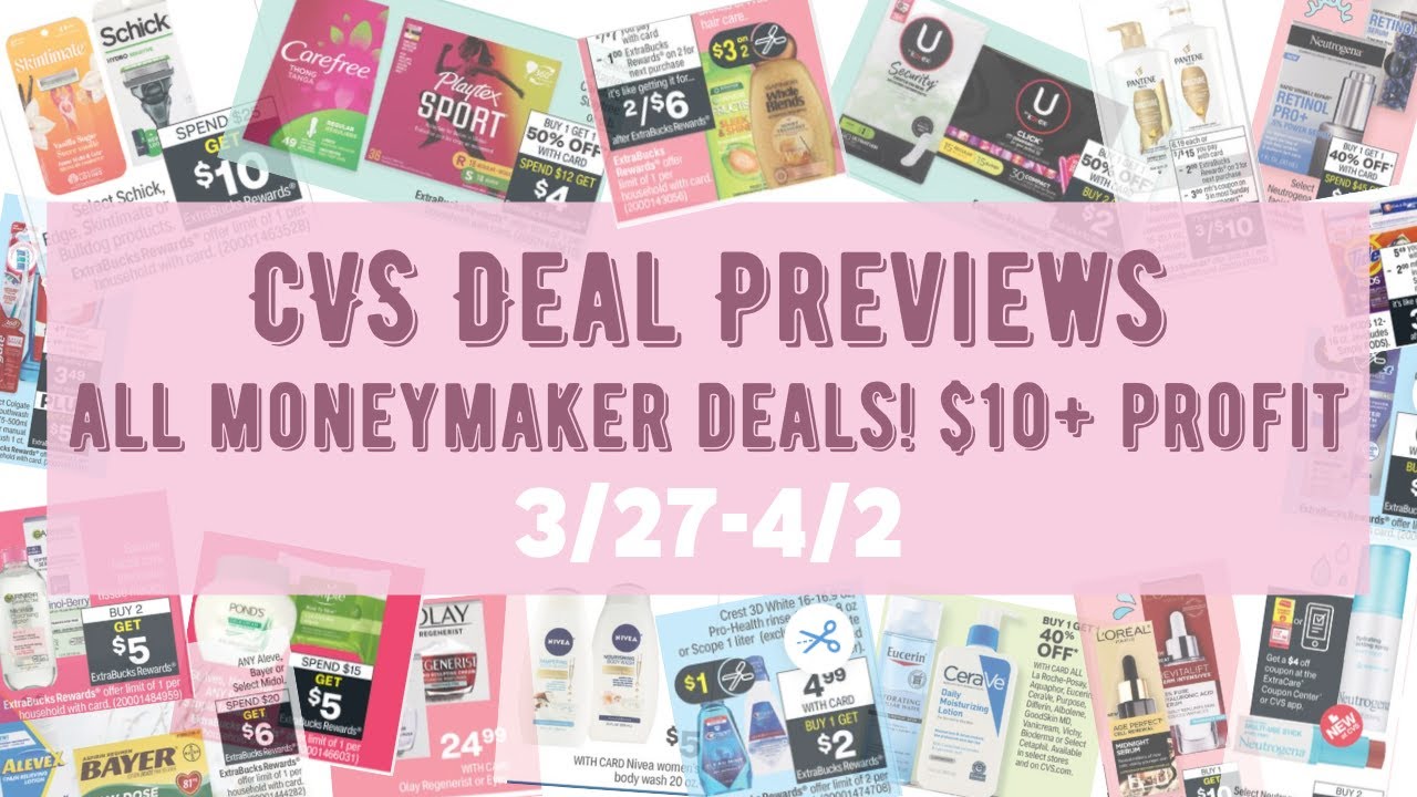 CVS MONEYMAKER DEALS PREVIEW 3/27-4/2 | POTENTIAL $10+ PROFIT ON SKINCARE, FEMININE CARE, SHAVE+MORE