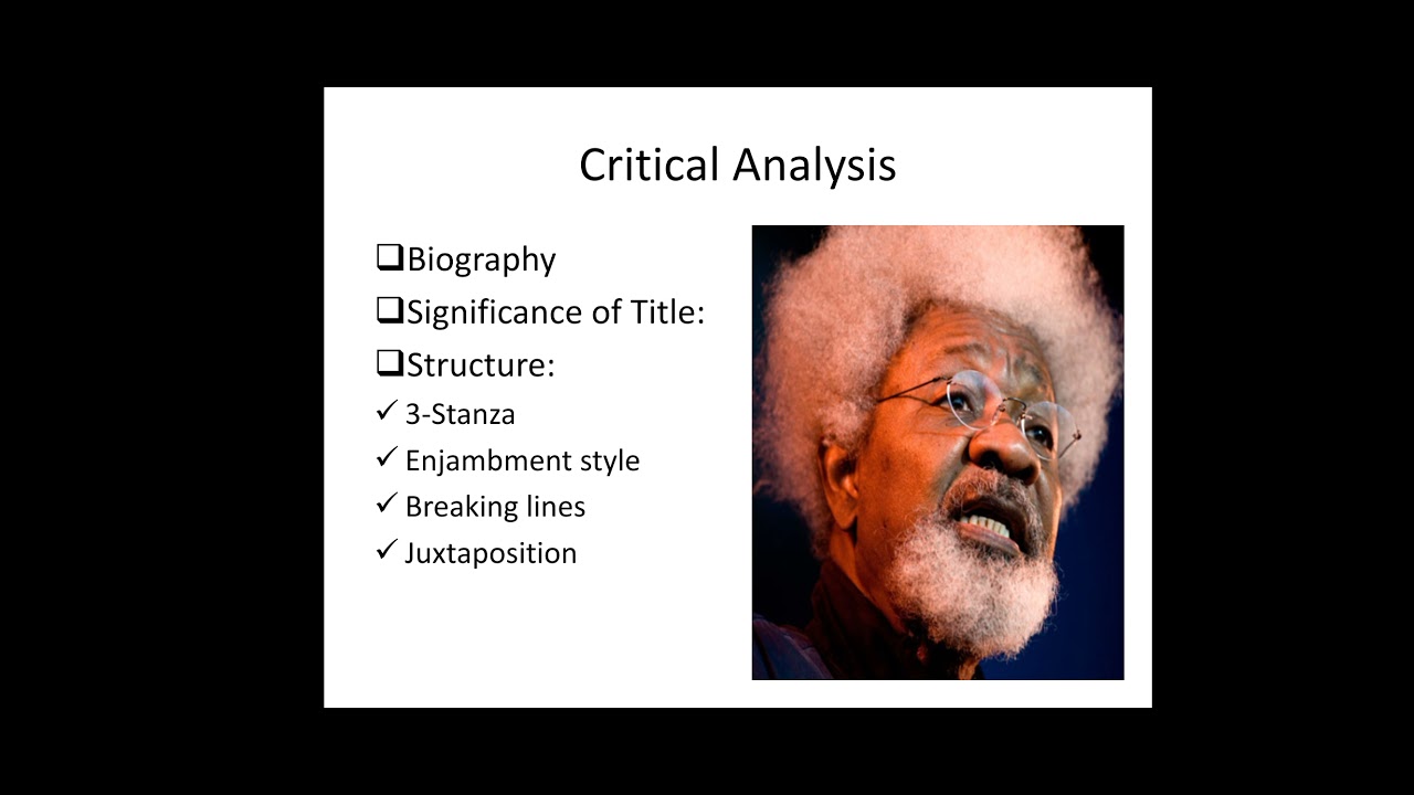 Civilian and solider by Wole Soyinka (post colonial)