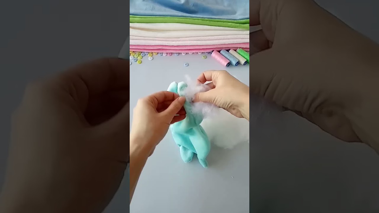 How To Make A Stuffed Bunny 🖤 #handmade #shorts #sewing
