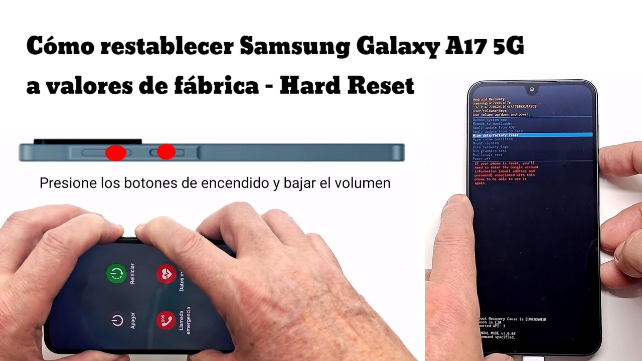 Cómo formatear  Hard Reset Samsung A17 5G