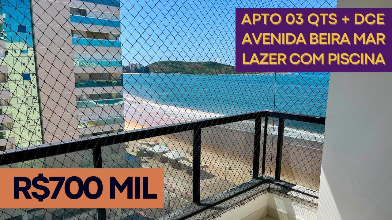 Apartamento com linda vista p/ mar da Praia do Morro, 03 quartos + DCE, Área de Lazer c/ Piscina