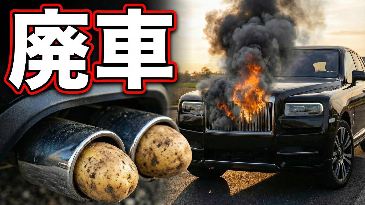 無断駐車のDQN車→マフラーにジャガイモ詰めた結果、エンジン焼き付きで廃車ｗｗ