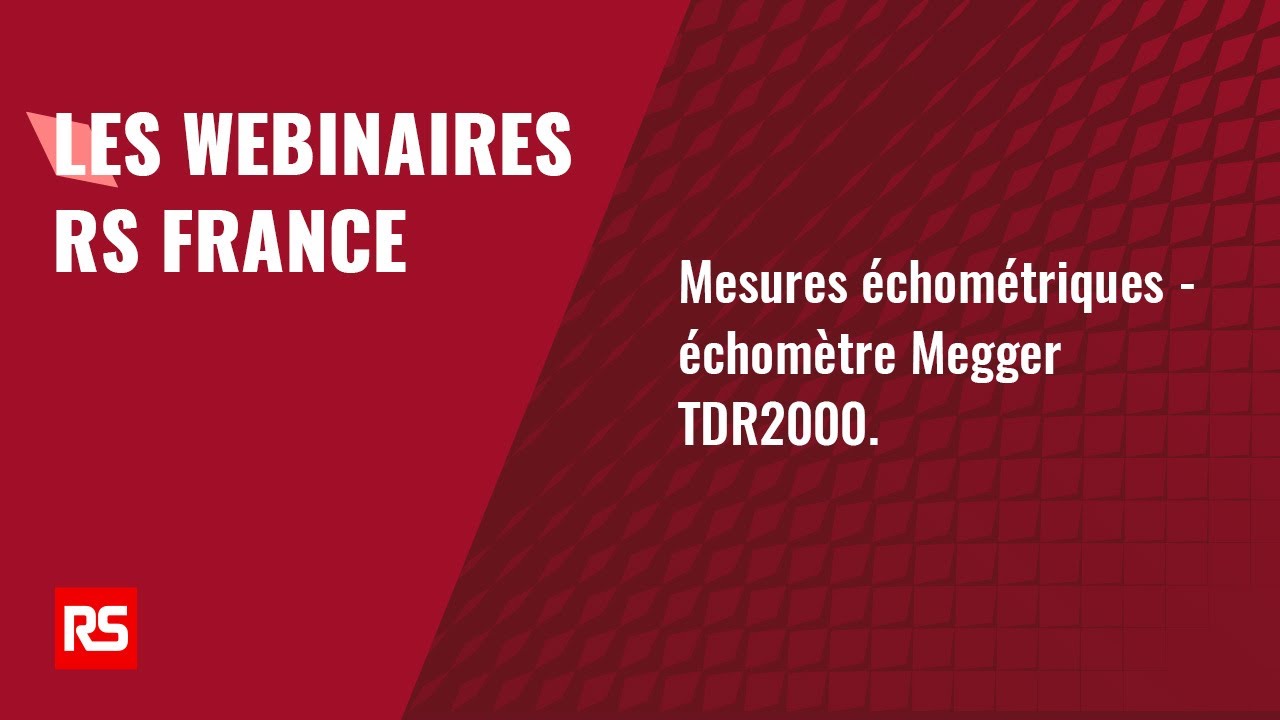 Replay : Mesures échométriques - échomètre Megger TDR2000