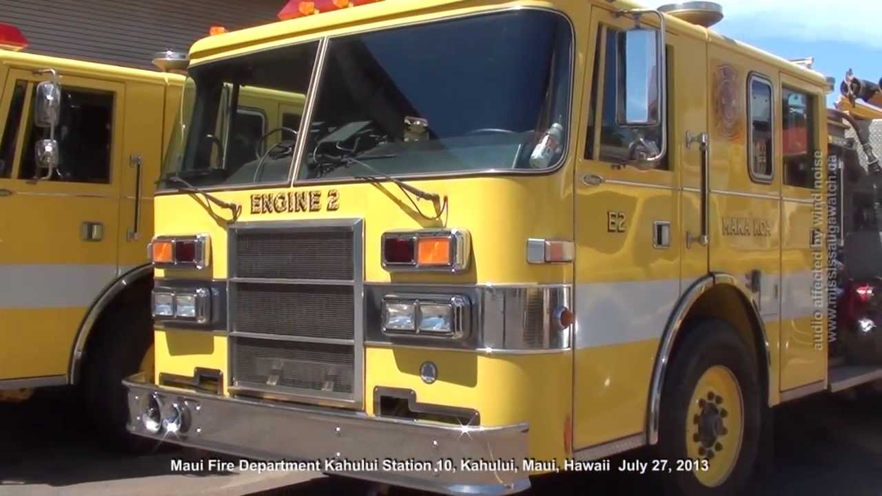 Maui Fire Department: Kahului Station 10 tour. Fire Engines, Hazardous Materials Truck...