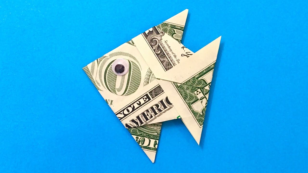 Easy Dollar Origami Fish - How to Make Easy Money Fish - DIY Easy Paper Craft Tutorial - Origami