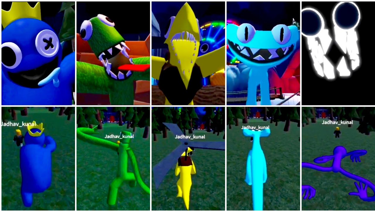 Rainbow friends chapter 2 all jumpscare with Accurate Rainbow friends intro scene Roleplay #roblox 