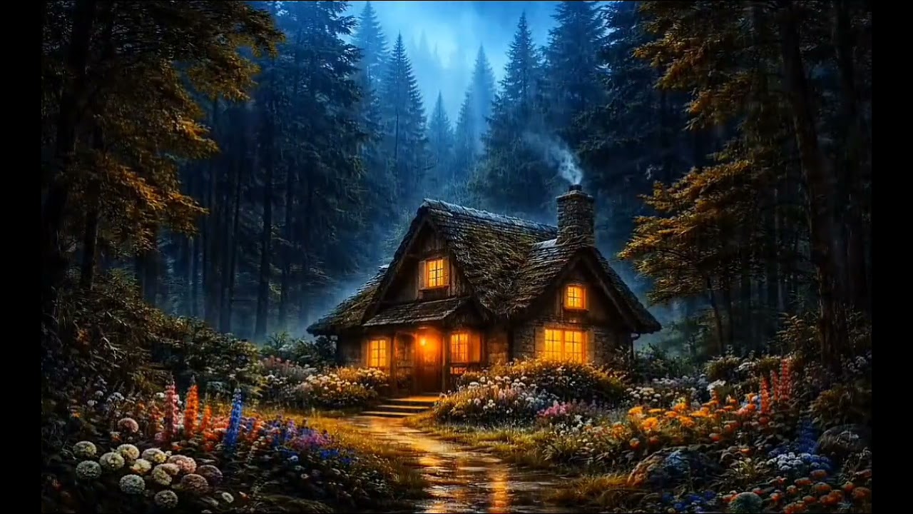 🌧️ 99% Fall Asleep to… Cozy Rain on a Forest Cottage at Night 🏡🌲 (Deep Relaxation) @Quietplace1-m1m 