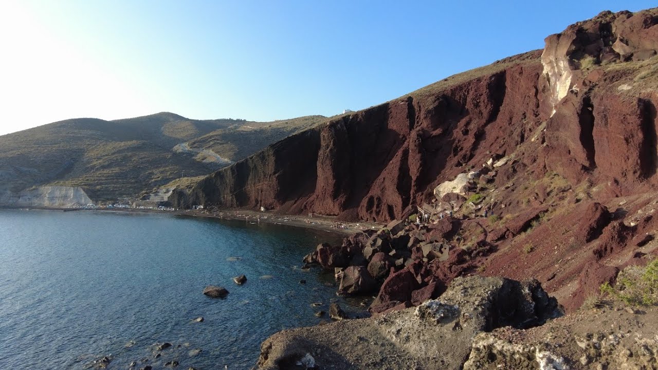 Watch before going to SANTORINI RED BEACH! FULL WALK from local bus stop | EXPLORE | GREECE