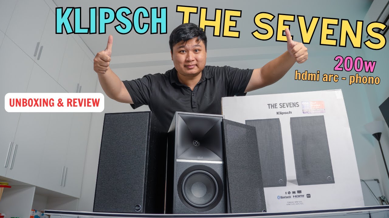 Unboxing Klipsch The Sevens  Loa Bookshelf công suất 200w trang bị HDMI, OPTICAL, RCA, BLUETOOTH