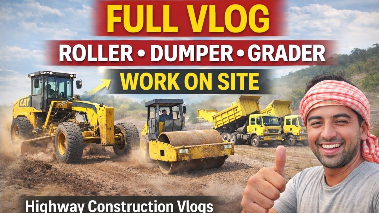 Real Highway Construction Vlog 🚧 Grader Roller Dumper Working | Site Life India