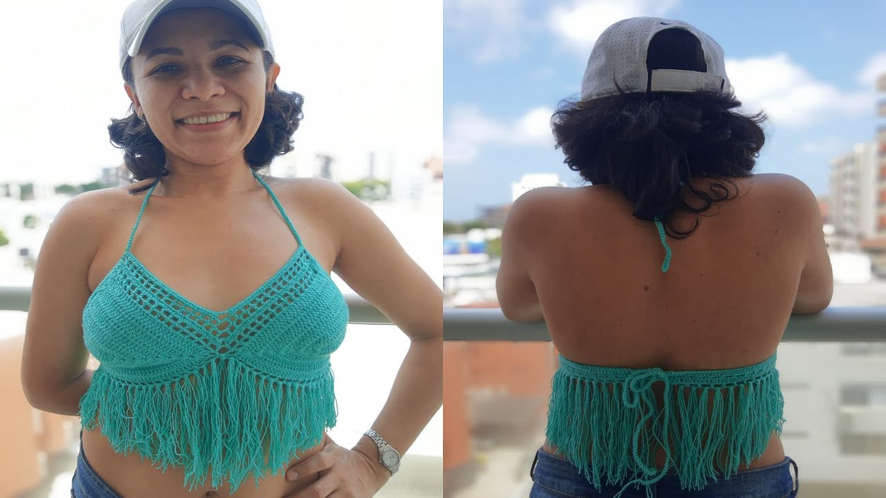 Bikini (traje de baño o bañador) Tejido a Crohet parte 1