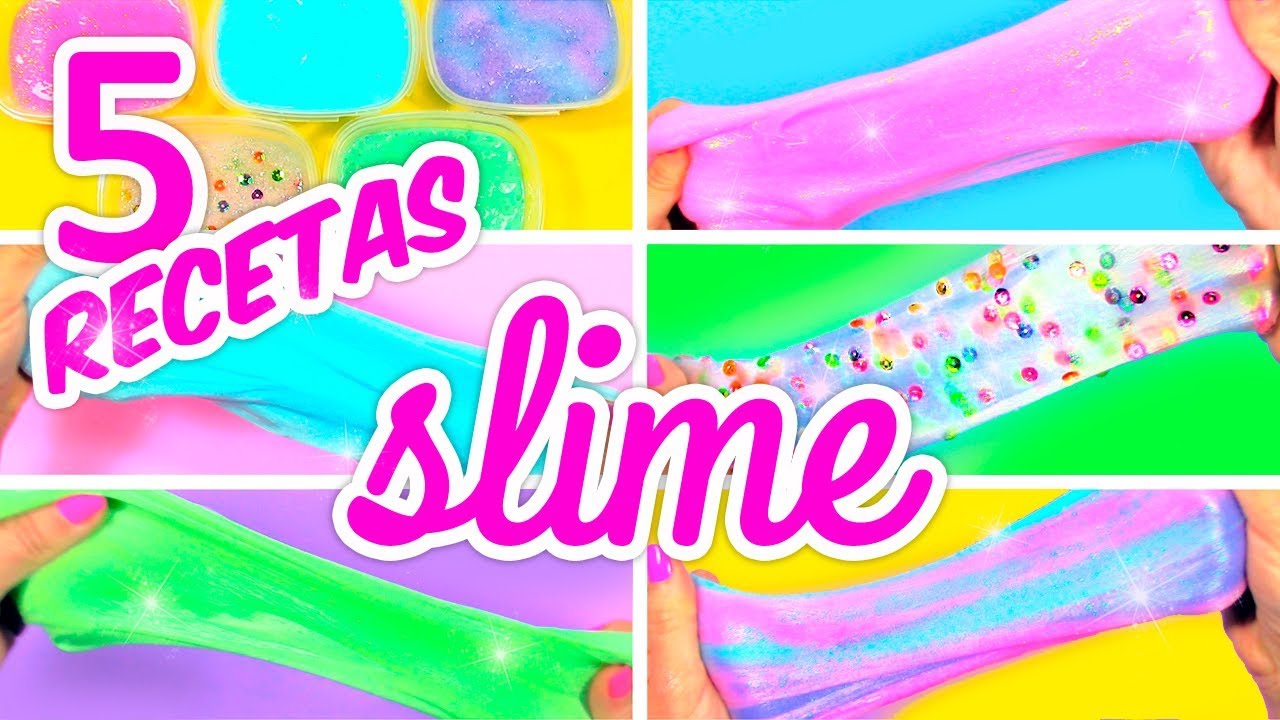 CÓMO HACER SLIME SIN BORAX FÁCIL 5 Recetas de Slime