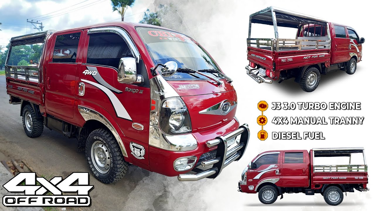 4x4 OFFROAD Kia Bongo 3 Loaded Accessories in Burgundy Color