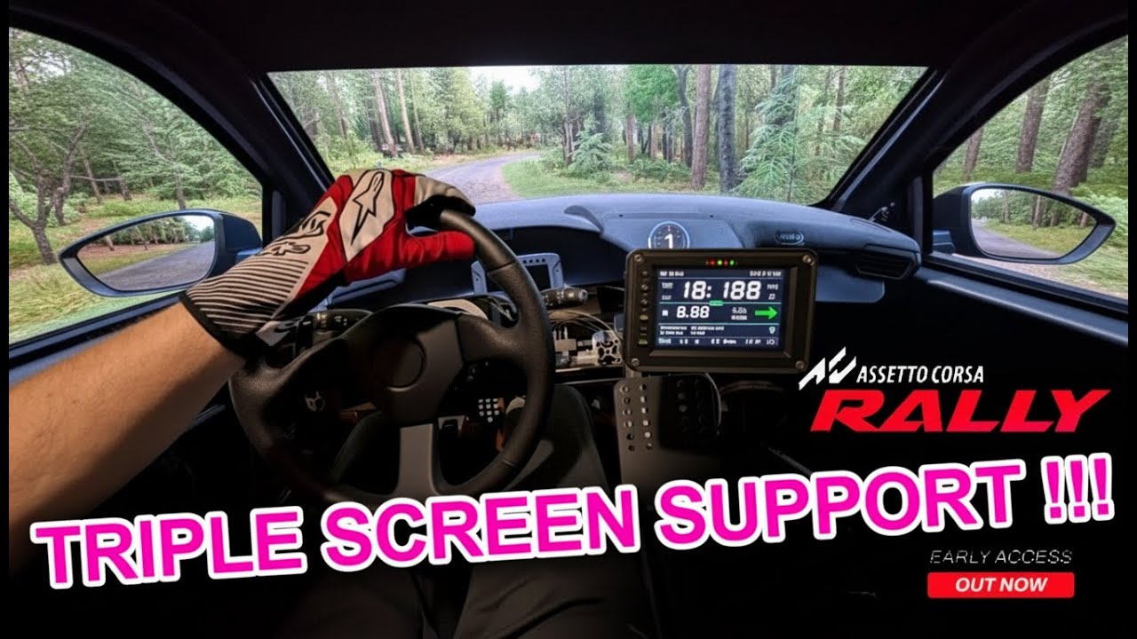 Настройка трех экранов Assetto Corsa Rally &mdash; вот как это выглядит вживую!