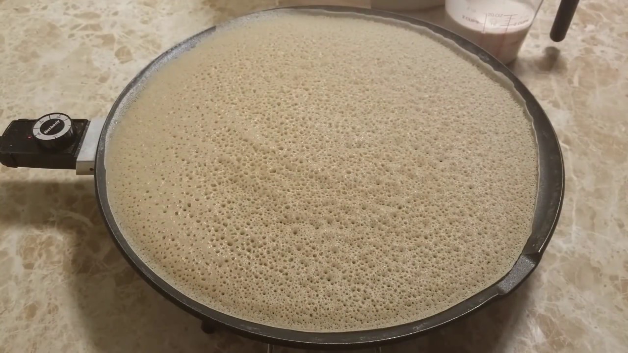 Ethiopian food/ How to make injera with teff and barley  flour/ የጤፍ እና የገብስ እጀራ።