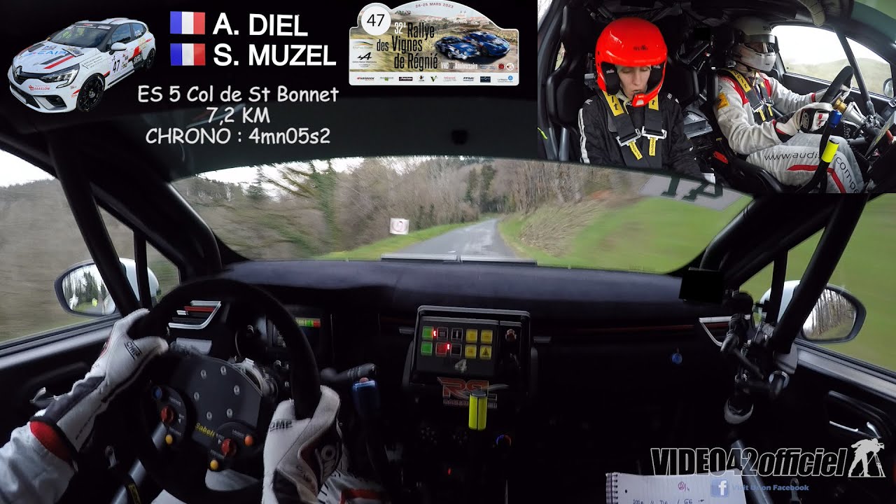 rallye des vignes 2023 -caméra embarquée Clio 5 rally4 par video42officiel