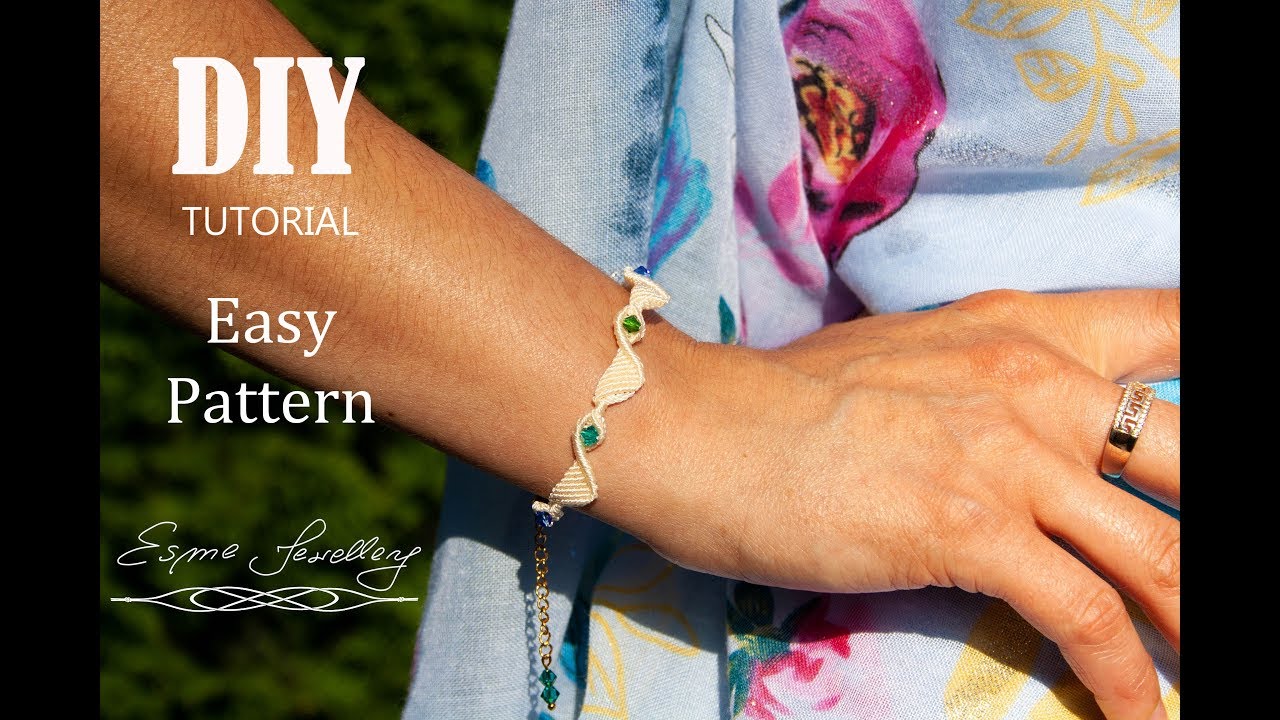 Prosta makramowa bransoletka tutorial / Easy macrame bracelet tutorial DIY / Summer macrame bracelet