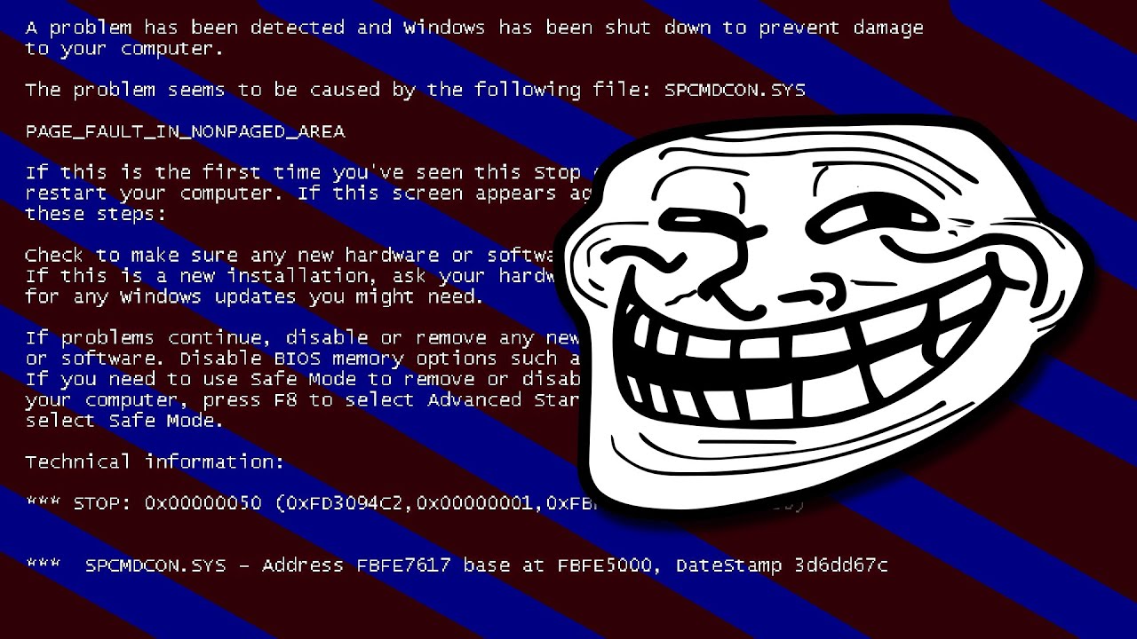 Windows 7 BSOD speedrun any%