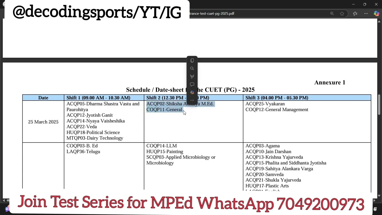 MPEd & BPEd CUET PG Exams Dates Announced // 😮👀
