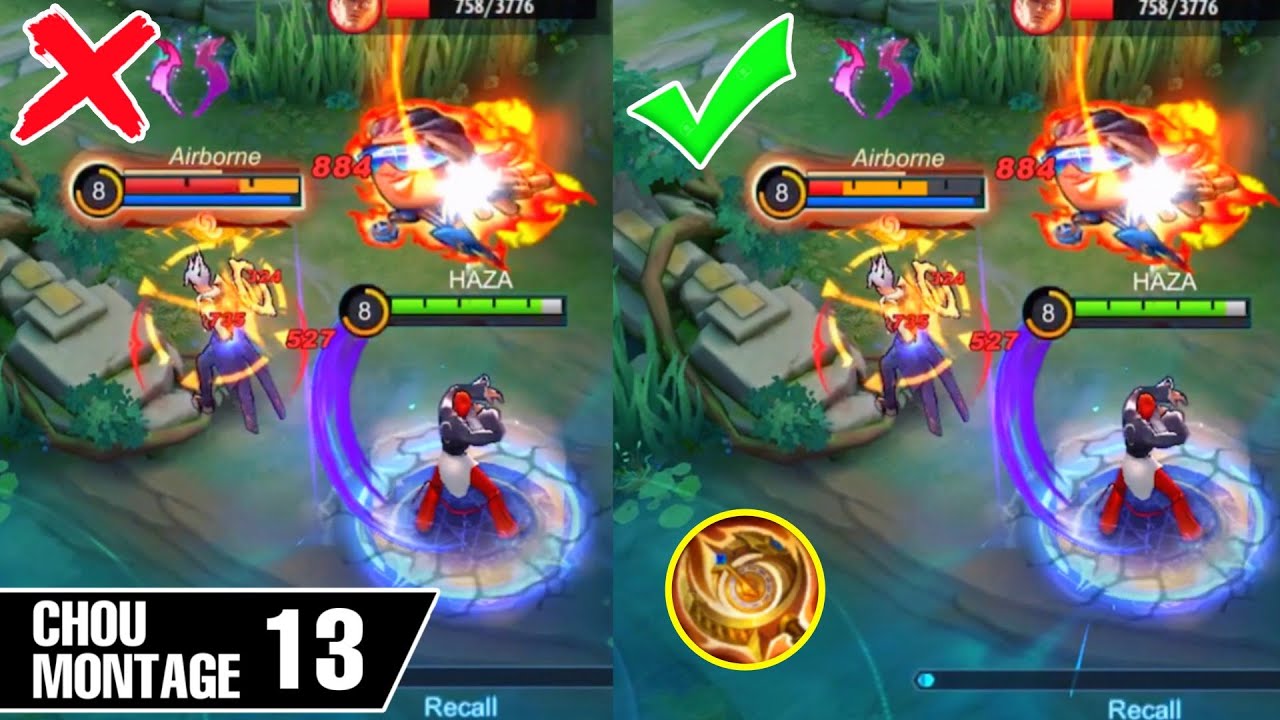 Chou MONTAGE 13 Outplay / Freestyle / immune / Damage / HAZA - Mobile Legends