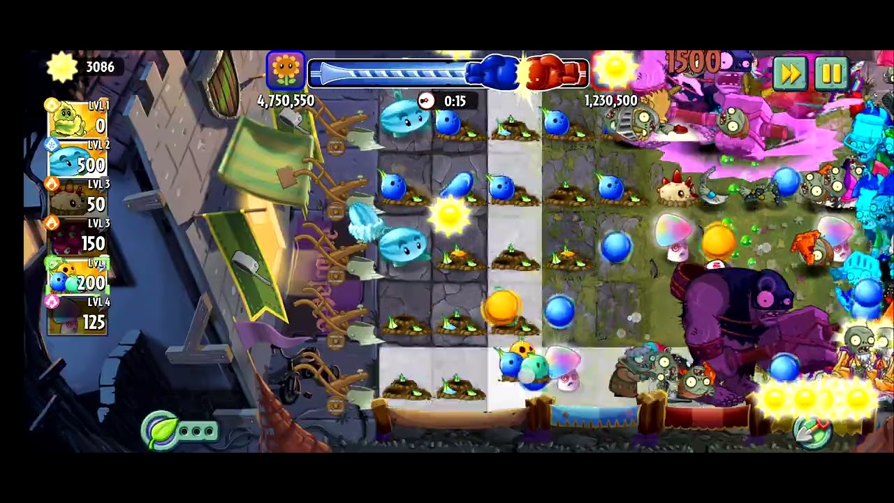 GRANDAMA vs Donna Sara & Carolin & Miss Hone - Plants vs Zombies 2 Arena Match