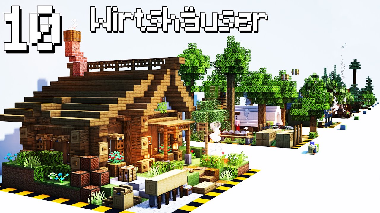 10 Wirtshäuser in Minecraft 🔟 Minecraft Gasthaus bauen deutsch
