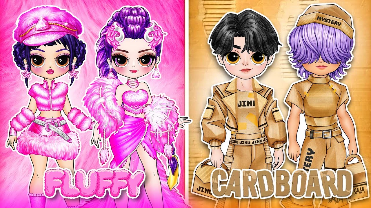 Cardboard vs Fluffy Team! Huntrix & Saja Boys Glow Up Who Would You Choose? | K-Pop Demon Hunters