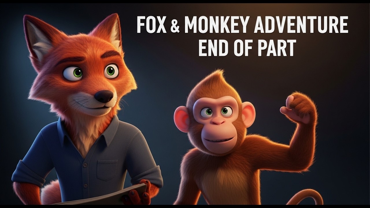Fox and Monkey Adventure  Kids Jungle Cartoon About Friendship End of Part