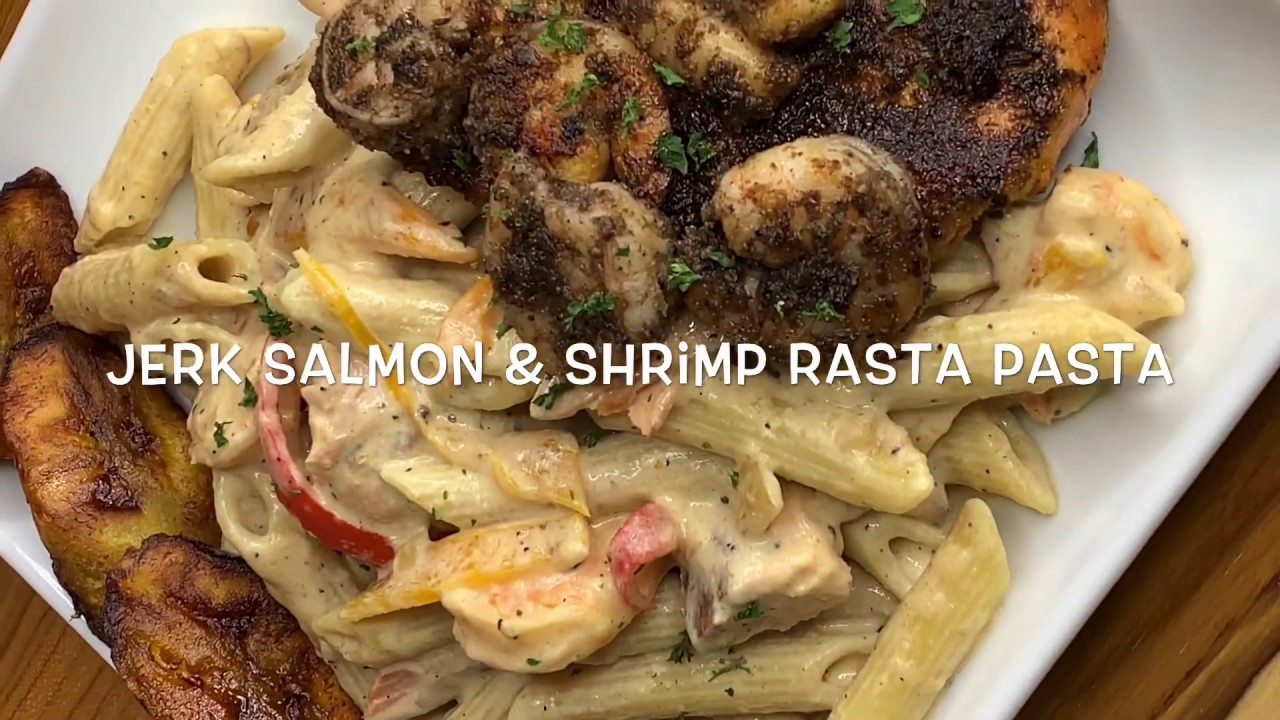 Jerk Salmon & Shrimp Rasta Pasta
