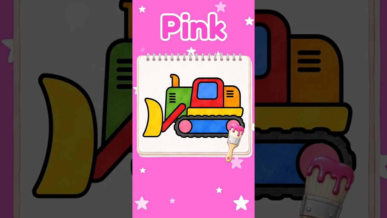 🎨Paint the Bulldozer! 🚜 | Learn Colors for Kids | Red, Blue, Yellow & More