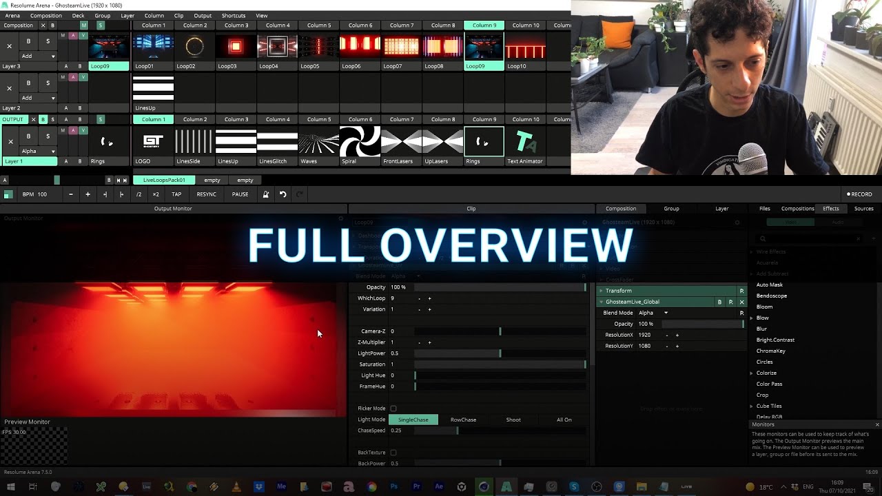 GhosteamLive - Unreal Engine x Resolume VJ Tool - Full Overview