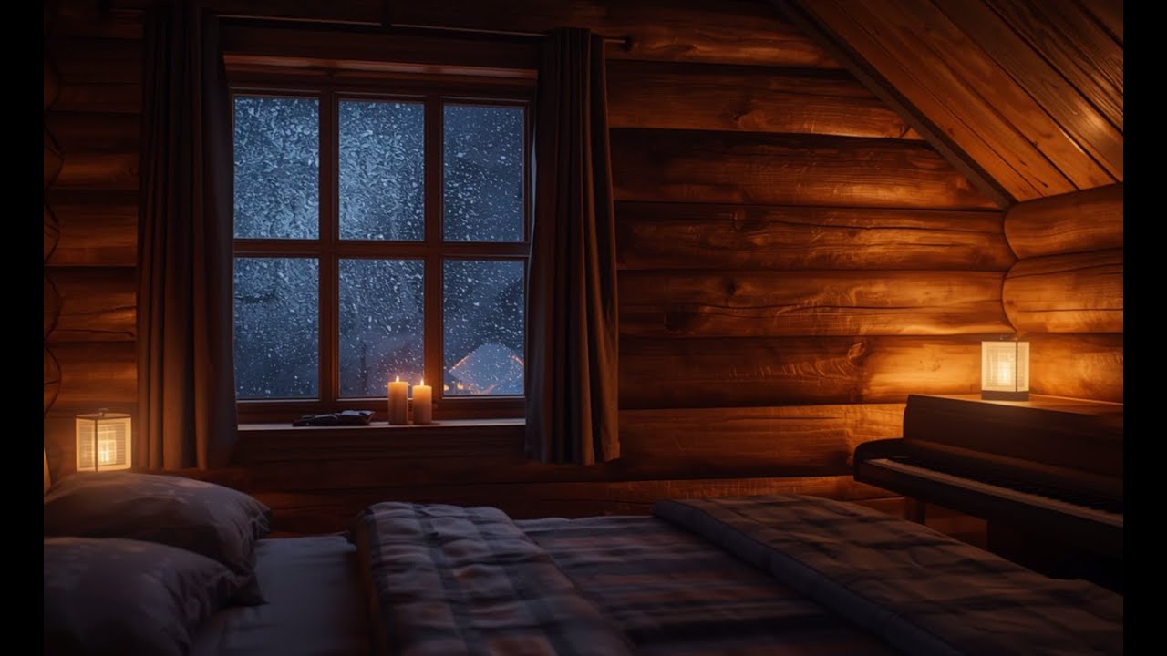 Gentle Piano Music for Sensitive Sleep | Cozy Cabin at Night