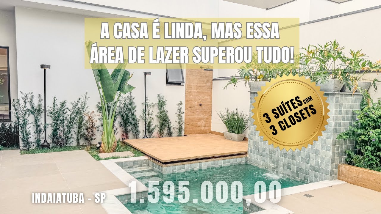 ❌ VENDIDA! 3 SUÍTES COM 3 CLOSETS, ESCRITÓRIO, COND. LAGUNA, INDAIATUBA, SP.