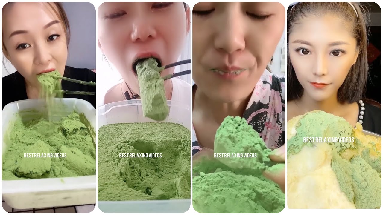 [ASMR] [ASMR] HEAVY MATCHA POWDERED ICE EATING 🤢🤩 & CRUNCHY ICE EATING & MATCHA POWDER 🍵
