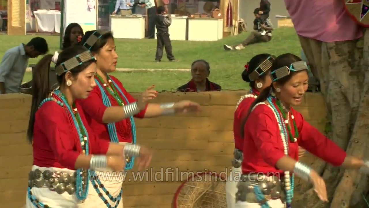 Beautiful Arunachali Indian girls dance gracefully