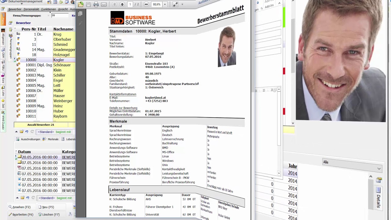 BMD Personalinformation - Bewerbermanagement