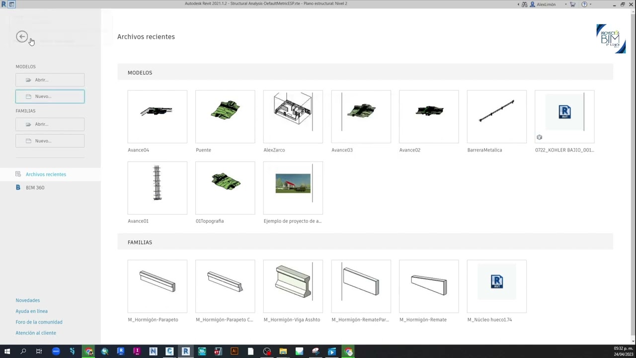 2.-Descargar familias para Revit
