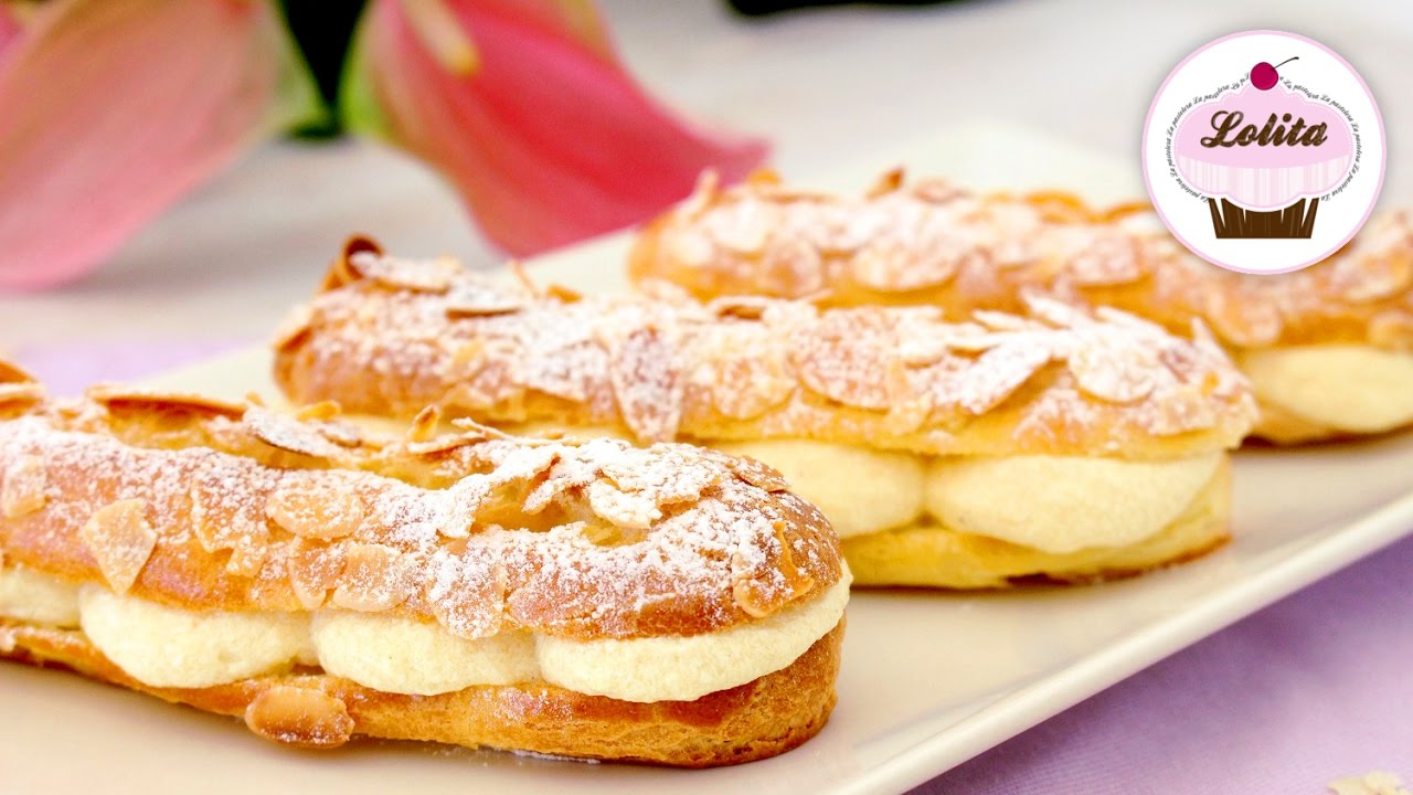 Receta de eclairs rellenos  | Crema de praline de almendras